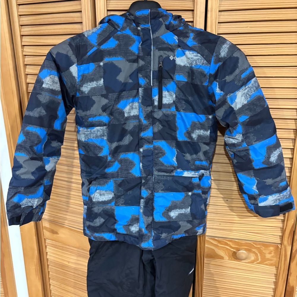 Blue and Black Camouflage Jacket